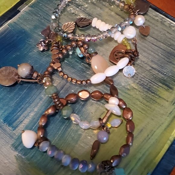 Set of 4 Stretch Charm Bracelets - Picture 3 of 7